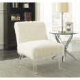 thumbnail image 2 of Faux Sheep-fur Upholstered Accent Chair with Clear Acrylic Legs Design, 2 of 5