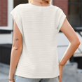 thumbnail image 3 of Timegard Womens Tops Irregularly V Neck Cap Sleeve Solid Color Comfy Blouse Dressy Casual Tank Tops, 3 of 4
