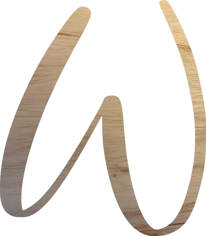 Unpainted Wood Letter W Craft, Paintable 5'' Tall Wood Alphabet Letter, DIY Nicholia Script Font
