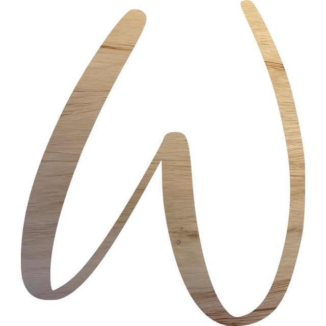 Unpainted Wood Letter W Craft, Paintable 12'' Tall Wood Alphabet Letter, DIY Nicholia Script Font