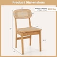 thumbnail image 3 of Costway Rattan Accent Chairs Set of 2 Bamboo Frame Cane Woven Backrest &Seat Dining Room, 3 of 8