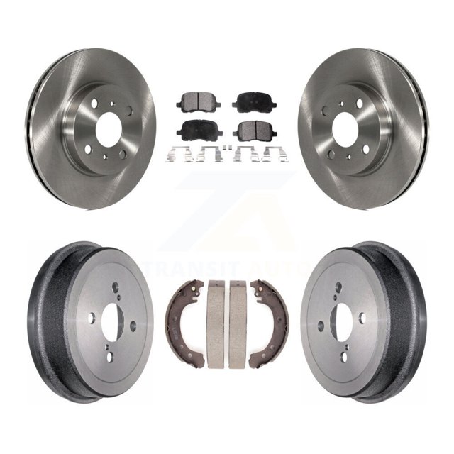 Transit Auto Front Rear Disc Brake Rotors Ceramic Pads and Drum Kit for Car 2002 Toyota Corolla From 04 02 K8T-103649