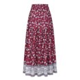 thumbnail image 4 of RKSTN Jupes pour Femmes Rétro Mode Confortable Quotidienne Jupe Taille Haute Imprimé Floral Jupe Trapèze Évasée Jupe Maxi, 4 of 7