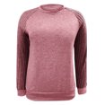 thumbnail image 4 of yoeyez Tunique en Tricot pour Femmes, Chandails à Manches Torsadées Patchwork, Col Ras du Cou Raglan, Chemises à Manches Longues, Hauts Mode Automne 2024, Rose, G, 4 of 5