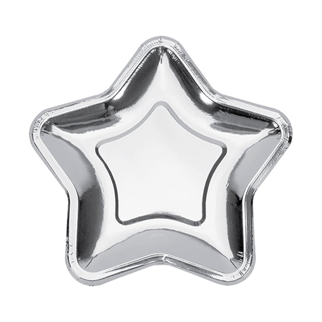 kurtrusly 20x Assiettes à Souper Pentagramme Amorce de Conversation Lors du Prochain Rassemblement Gagnez du Temps Assiette Jetable Argent