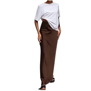 Mefallenssiah Women'S Flowing Fashion Satin Drop Fishtail Skirt