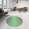 thumbnail image 4 of Ahgly Tapis Rond Lavable en Machine Intérieur Transitionnel Vert Clair, 3 Pieds Rond, 4 of 7
