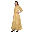 thumbnail image 2 of Moomaya Robe Longue Évasée Imprimée pour Femmes Manches 3/4 Col Rond Tenue Décontractée, 2 of 3