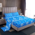 thumbnail image 1 of Erosebridal Hippie Aztec Sheet Set Queen, Bohemian Southwestern Bedding Sets Queen Size, Blue 4pcs, 1 of 7