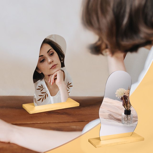 Clearance! Fashion Irregular Acrylic Mirror Desktop Desktop Makeup Mirror Browsing History On Sale Or Clearance #18