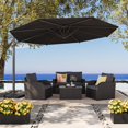 thumbnail image 1 of CorLiving 11.5ft Deluxe Tilting and Rotating Offset Patio Umbrella with Aluminum Frame and Durable Canopy, Black, 1 of 11