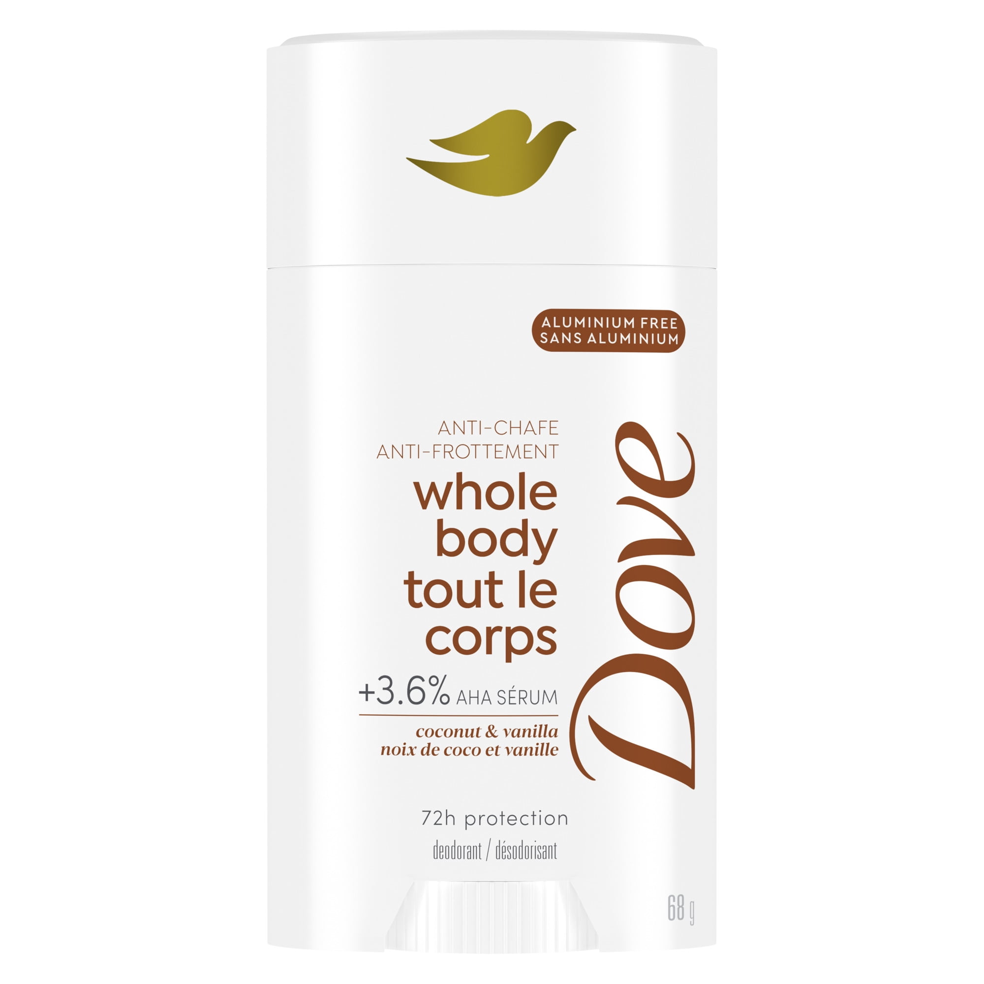 Dove Désodorisant en Bâton pour Tout le Corps Sans Aluminium Noix de Coco et Vanille, 68 g
