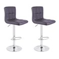 thumbnail image 1 of Bronte Living Leatherette Bar Stool 360 Swivel, Adjustable Height 24" to 33" Mid-Backrest, with Hard Floor Protection Rubber Band - Series Clementine - Set of 2, 1 of 1