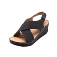 thumbnail image 2 of LSLJS Sandales Compensées pour Femmes, Chaussures d'Été pour Dames à Talon Compensé Rétro Ajourées Sandales Décontractées pour Femmes, 2 of 4