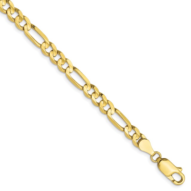 Leslie's 10K 4.5mm Light Figaro Chain (Weight: 4.32 Grams, Length: 7 Inches)