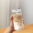 thumbnail image 2 of VogueV Lidded Glass Tumbler with Straw - Heat-Resistant Reusable Drinkware A, 2 of 8