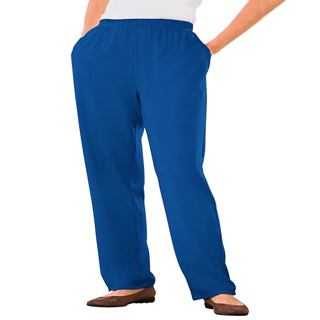 CHOK Plus Size 7-Day Knit Straight Leg Pant Stretch Elastic Waist Petite & Tall - 3X Navy