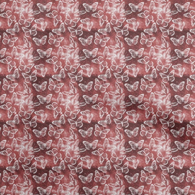 oneOone Velvet Dark Rose Brown Fabric Butterflies Sewing Craft Projects Fabric Prints By Yard 58 Inch Wide