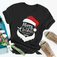 thumbnail image 1 of Women‘s Christmas Letter Printed  Neck Short Sleeve T-shirts Tops Blouse, 1 of 4