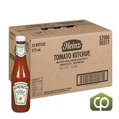 Heinz Ketchup en Bouteille - 375 Ml/21 Lb (24/caisse) / Condiment Classique