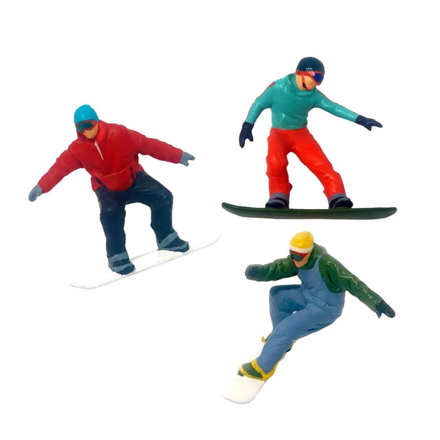 HILABEE 3 Pcs Peint à la Main 1/64 Modèle Miniature Ski Figurines Table Micro Paysage D