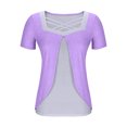 thumbnail image 4 of Timegard Hauts d'Été pour Femmes Grande Taille Col Carré en V Croisé Manches Courtes Décontracté Confortable Blouse, 4 of 6