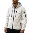thumbnail image 1 of Lovzfmll Men's Rain Jacket Waterproof Windproof Hooded Outdoor Shell White, M, 1 of 8