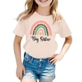 thumbnail image 1 of FhsagQ The 7th Of July Filles Mode Décontractée Lettre Col Rond Manches Courtes T-Shirt Haut Petites Filles T-Shirts Taille 5/6 Printemps Pâques Petites Filles T-Shirts Taille 9/10 Été Beige 4-5 Ans, 1 of 3