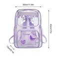 thumbnail image 2 of IFNWSV PVC Transparent Student Bag Large Capacity Backpack Travel Transparent Backpack PVC Large School Bag, 2 of 4