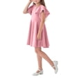 thumbnail image 3 of QIPOPIQ Robe Patineuse de Fête pour Fille à Manches Courtes, Décontractée, Vintage, Col Peter Pan, Coupe Évasée, avec Poches, 4-12 Ans, Liquidation, 3 of 4