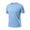 thumbnail image 1 of CHGBMOK T-Shirts pour Homme Couleur Unie Décontracté Sport Ample Manches Courtes Col Rond Chemisiers Haut Tailles M-5TG, 1 of 4