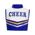 thumbnail image 3 of vastwit Kids Girls Mock Neck Tank Vest Shirts Sleeveless Color Block Letters Printed Cheerleading Uniform Crop Tops Royal Blue 10, 3 of 6