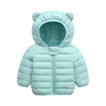 XZNGL Baby Girl Clothes Summer Cute Baby Girls Jacket Kids Boys Light Down Coats with Ear Hoodie Spring Girl Clothes Infant Childrens Clothing for Boys Coat Little Boys Clothes