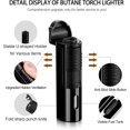 thumbnail image 4 of Torch Lighter Triple Jet Flame Refillable Butane Windproof Lighter with Folding Punch (Without Gas) (Green), 4 of 7