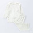 thumbnail image 4 of Fridja Satin Pajamas for Girls, Summer Solid Color Long Sleeve Comfortable Soft Satin Button Down PJ Set Gift for Slumber Party, Birthday, Holiday (White,12-24 Months), 4 of 5