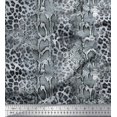 thumbnail image 1 of Soimoi Gray Rayon Fabric Leopard & Snake Animal Skin Decor Fabric Printed Yard 56 Inch Wide, 1 of 3