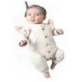 thumbnail image 4 of Tenue pour Bébé Fille : Barboteuse en Coton Uni à Boutons, 4 of 5