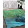 thumbnail image 3 of Ahgly Company Tapis d'Intérieur Lavable à la Machine, Carré, Transitionnel, Vert Mer, Tapis de Zone, 8 Pieds Carré, 3 of 7