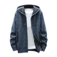 thumbnail image 1 of XZNGL Mens Jacket Classic Solid Color Knitted Sweater Cardigan Sweater Slim Jacket, 1 of 1
