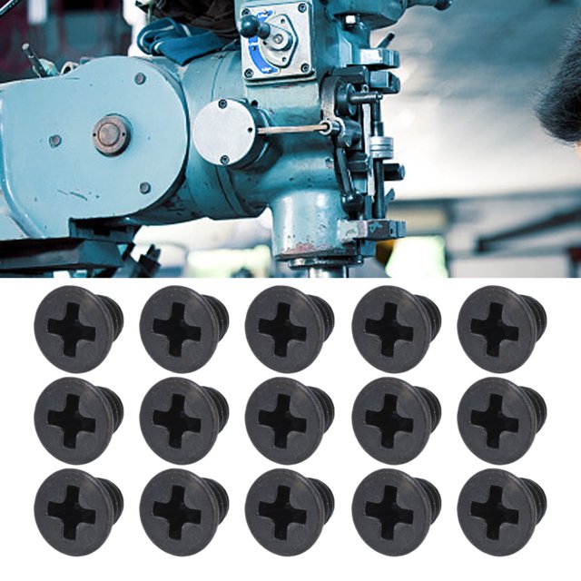 50 Pcs Vis Croisées pour Machine DIN 965 Noires Kit d'Assortiment de Vis Galvanisées