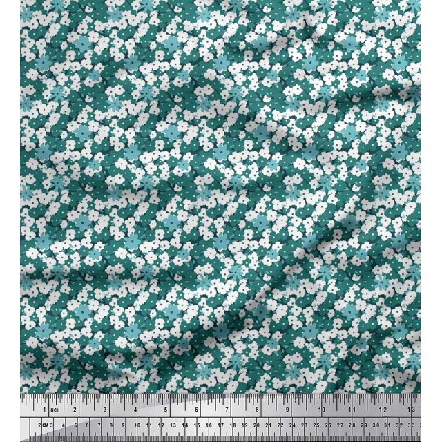 Soimoi Poly Georgette Fabric Floral Shirting Decor Fabric Printed Yard 52 Inch Wide