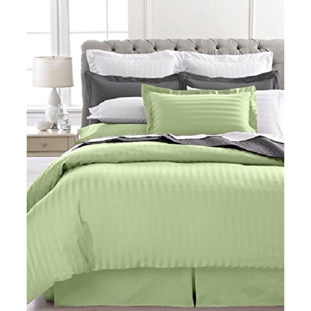 Ultra Soft 1800 Series 3 PC Striped Duvet Set (Full/Queen, Sage)