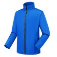 thumbnail image 1 of LSLJS Veste Interchange en Polaire pour Femmes, Couleur Unie, Manches Longues, Chemise d'Hiver (Bleu, L), 1 of 2