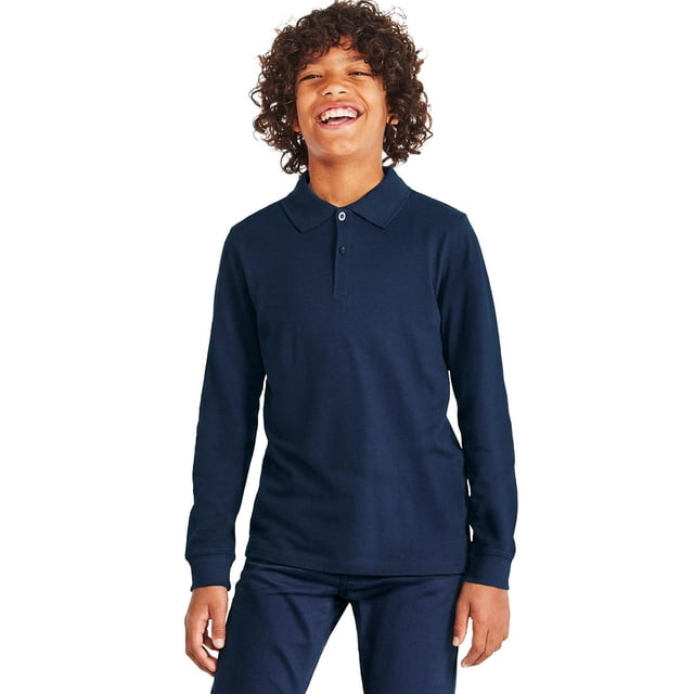 George Boys' Long-Sleeve Uniform Polo 2-Pack