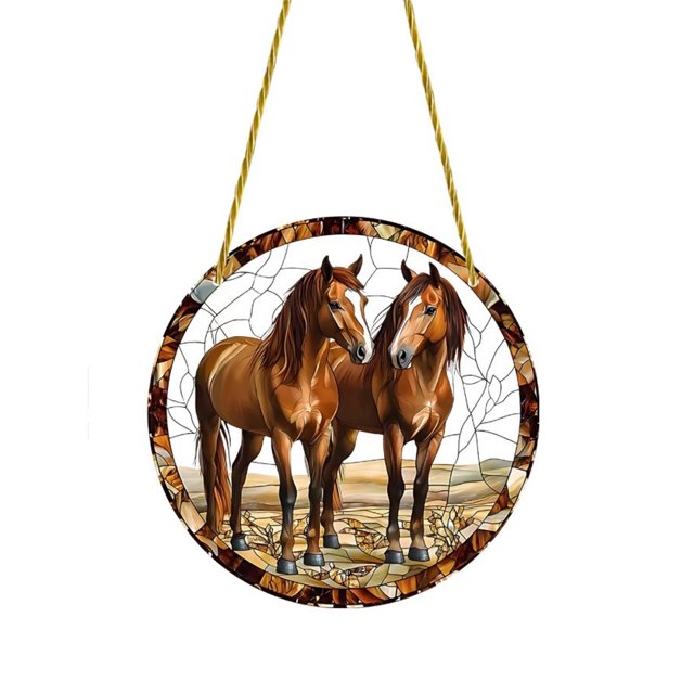 Décorations de Porche Extérieur Désert Crinière Rouge Cheval Plat Acrylique 2D Pendentif de Plat Décoration de Fenêtre Décoration de Porche Extérieure Décorations Extérieures de Fête