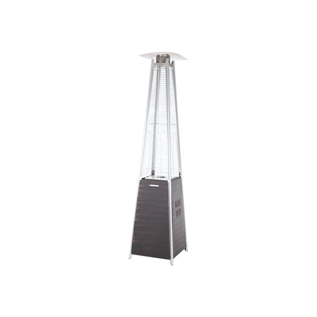 Fire Sense Coronado Brushed Brozne Pyramid Flame Heater with Wheels | Beautiful Tall Flame | Uses 20 Pound Propane Tank | 40,000 BTU Output | Portable Outdoor and Patio Heat Lamp