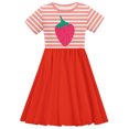 thumbnail image 4 of LOVZFMLL Girls' Summer Flower Print Short Sleeve Ruffled Pockets Round-Neck Printed Dress For Kids, 4 of 4