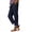 Navy Blue, variant on ohmzyzo Straight Leg Jeans for Women Elastic Waist Pull On Jeans Stretchy Boyfriend Baggy Cropped Denim Pants