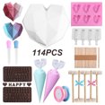 thumbnail image 1 of 114pcs/set Chocolate Baking Mold Set DIY Mold Set Dessert Silicone Baking Mold Set Silicone Ice Cream Maker Set Kitchen Dessert Mould Kit, 1 of 9