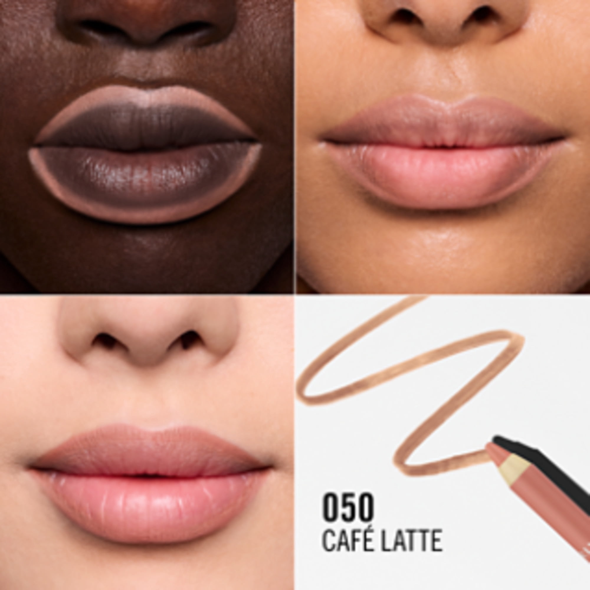 Rimmel Oh My Plump ! Lip Shaper, 050 Café Latte, crayon à lèvres enrichi en peptides, ultra-crémeux, résistant aux transferts